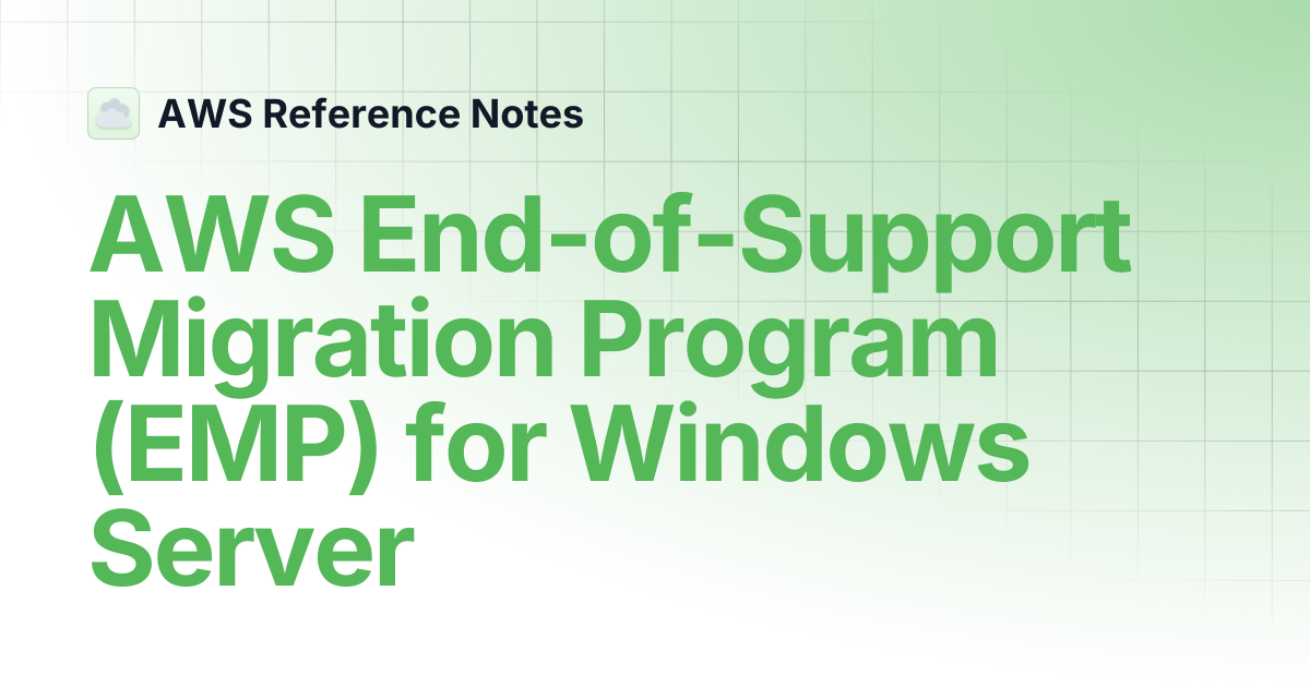AWS End-of-Support Migration Program (EMP) for Windows Server | AWS ...