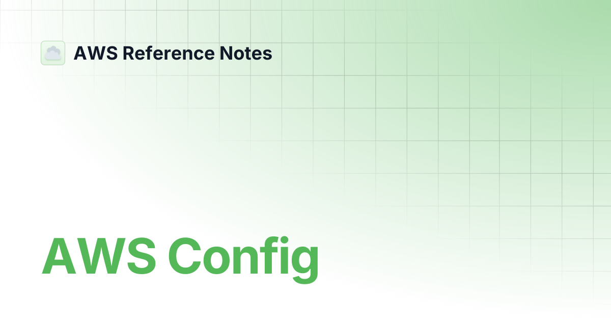 AWS Config | AWS Reference Notes